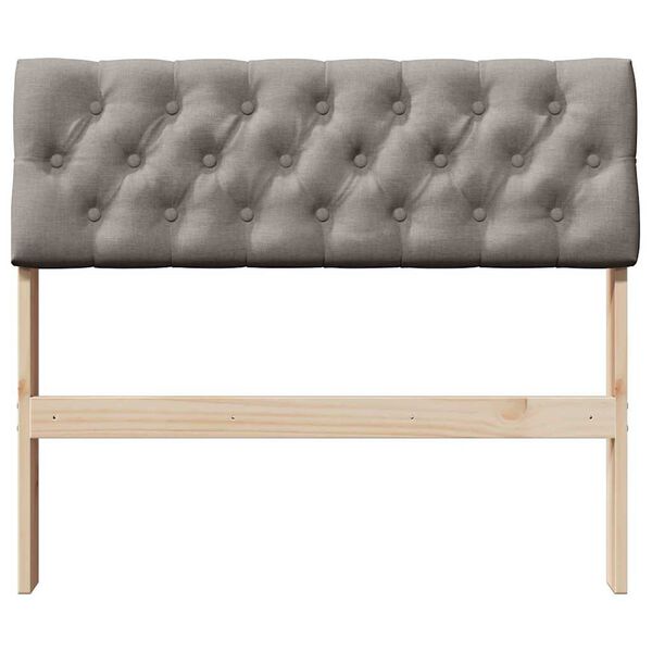 vidaXL Klädd sänggavel Taupe 90 cm Massiv furu