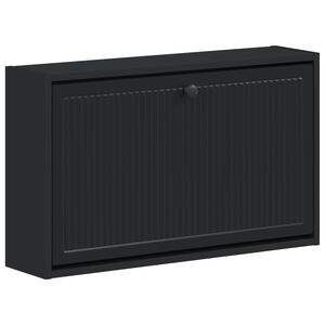 vidaXL V&auml;ggmonterad skosk&aring;p EDE 71 x 17 x 43 cm Konstruerat tr&auml; Svart