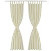 2-pack gardiner med öglor i gräddvit microsatin 140 x 175 cm