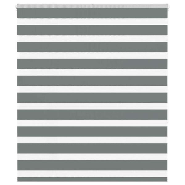 vidaXL Rullgardin zebra m&ouml;rkgr&aring; 130x150 cm tyg bredd 125,9cm polyester