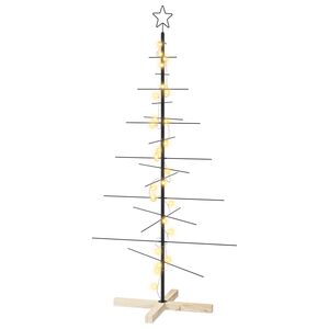 vidaXL Julgran i metall med fot KUOPIO 150 cm Varmvit St&aring;l Svart