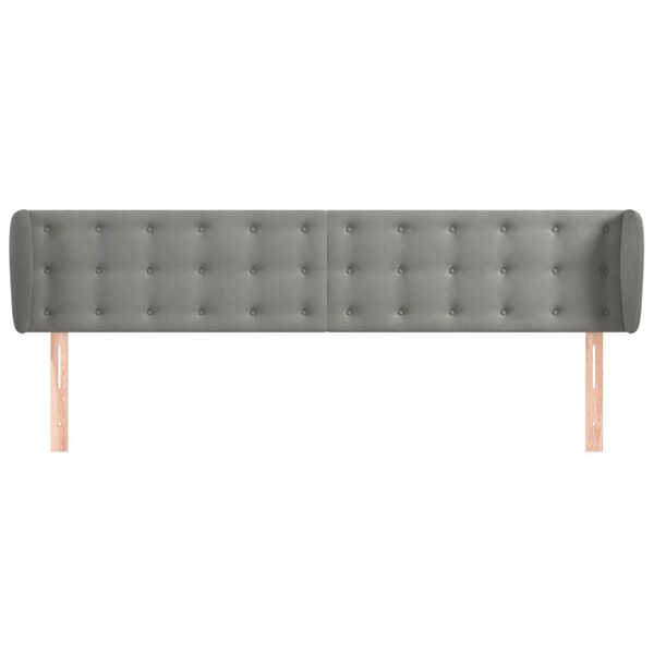 vidaXL S&auml;nggavel med kanter ljusgr&aring; 203x23x78/88 cm sammet