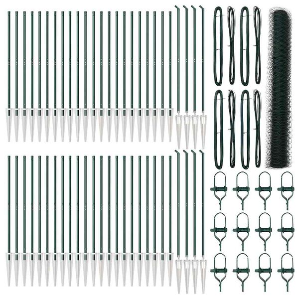 vidaXL St&auml;ngselstolpe Gr&ouml;n 100 x 1,2 m (36 mm n&auml;t) St&aring;l och PVC