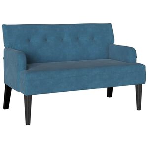 vidaXL Chesterfield B&auml;nk Bl&aring; 112 x 65,5 x 75 cm Sammet