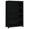 vidaXL Bokhylla svart 80x35x126 cm massiv furu