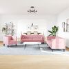 vidaXL Soffgrupp chesterfield 3 delar bolsterkuddar rosa sammet