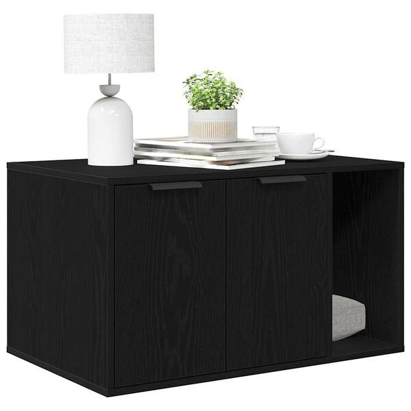 vidaXL Kattl&aring;da svart ek 80x50x45 cm konstruerat tr&auml;