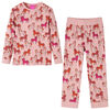 vidaXL Pyjamas med l&aring;nga &auml;rmar f&ouml;r barn ljusrosa 104