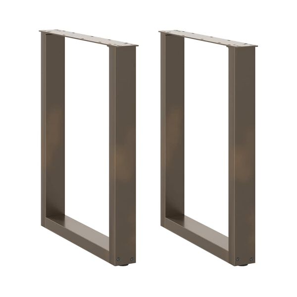 vidaXL Matbordsben U-formade 2 st naturst&aring;l 70x(72-73) cm st&aring;l