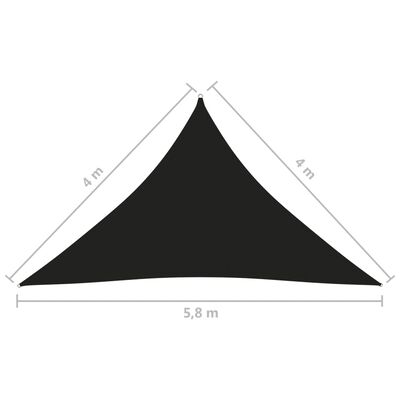 vidaXL Solsegel oxfordtyg trekantigt 4x4x5,8 m svart