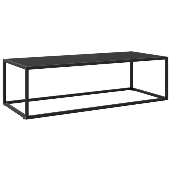 vidaXL Soffbord svart med svart glas 120x50x35 cm