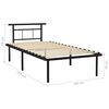 vidaXL Sängram svart metall 100x200 cm