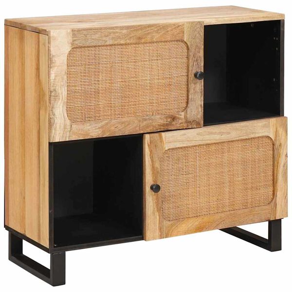 vidaXL Sideboard med lagring Brun 80 x 33 x 75 cm Massivt mangotr&auml;
