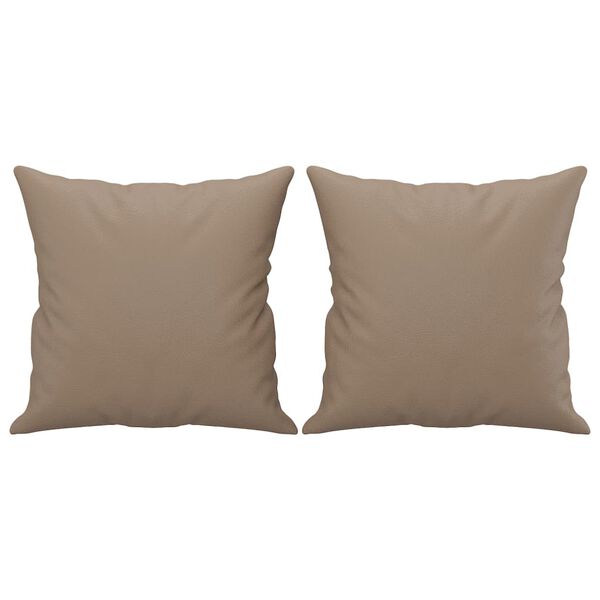 vidaXL Prydnadskuddar 2 st cappuccino 40x40 cm konstläder