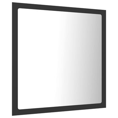 vidaXL Badrumsspegel med LED grå 40x8,5x37 cm akryl