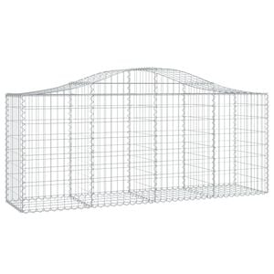 vidaXL Gabion b&aring;gformad 200x50x80/100 cm galvaniserat j&auml;rn