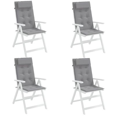 vidaXL Stolsdynor för stolar med hög rygg 4 st grå oxfordtyg