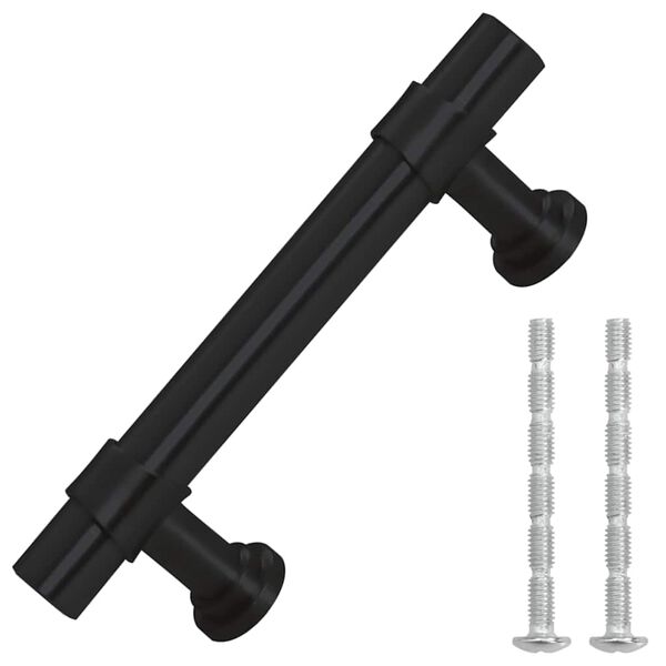 vidaXL Sk&aring;phandtag 10 st svart 64 mm rostfritt st&aring;l