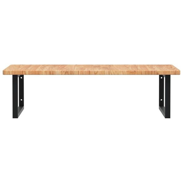 vidaXL V&auml;ggmonterad handfatshylla st&aring;l och massiv ek