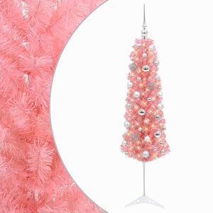 vidaXL Smal konstgjord julgran med julkulor 120 cm 150 LED-lampor