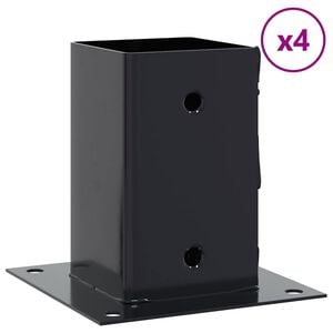 vidaXL Stolpbaser, fyrkant, 4 delar, 91x91 mm pulverlackerat st&aring;l