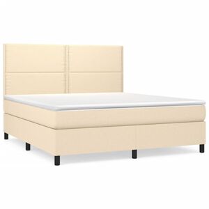 vidaXL Rams&auml;ng med madrass gr&auml;ddvit 180x200 cm tyg