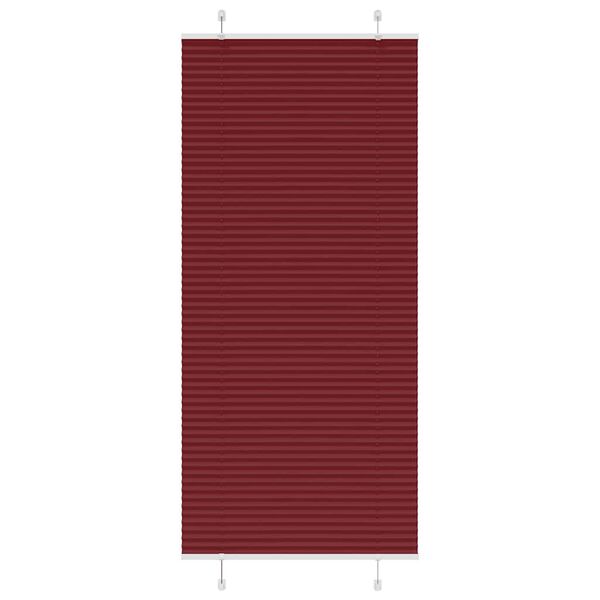 vidaXL Plisserad persienn Bordeaux r&ouml;d 95x200 cm tyg bredd 94,4 cm
