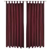 vidaXL 2-pack gardiner med &ouml;glor i vinr&ouml;d microsatin 140 x 225 cm