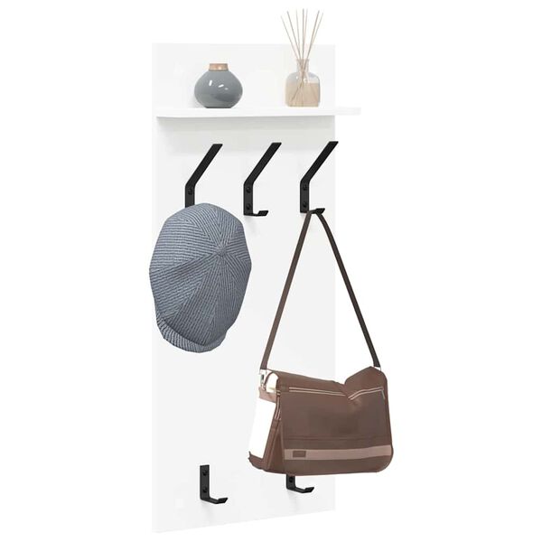 vidaXL Väggmonterad Klädhängare Vit 40 x 10 x 90 cm Konstruerat trä