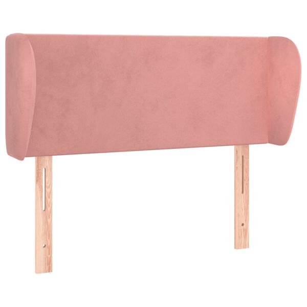 vidaXL S&auml;nggavel med kanter rosa 83x23x78/88 cm sammet