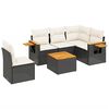 vidaXL Loungegrupp med dynor 6 delar svart konstrotting