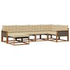 vidaXL Utomhussoffset med kudde 6 pcs Naturlig och Beige