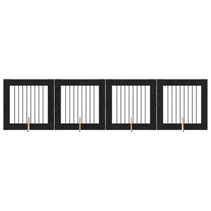 vidaXL Hundgrind med st&auml;llningar 4 pcs Svart ek 80 x 80 cm