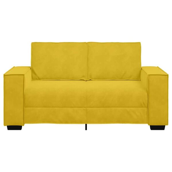 vidaXL 2-sitssoffa gul 120 cm sammet