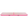 vidaXL Uppblåsbar gymnastikmatta med pump 800x100x10 cm PVC rosa