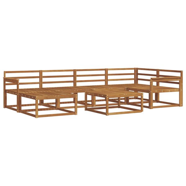 vidaXL Utomhussoffset 7 pcs Naturf&auml;rg Massivt Akaciatr&auml;