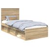 vidaXL S&auml;ngram med huvudgavel Sonoma-ek 90 x 200 cm Massiv furu