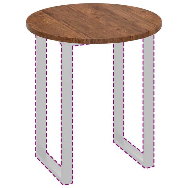 vidaXL Bordsskiva Mörkbrun Ø 70 x 2.5 cm Solitt Ekträ