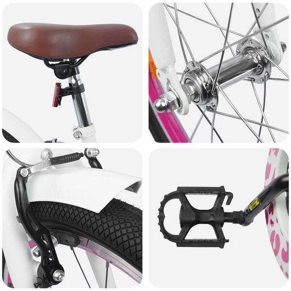 vidaXL Barncykel 18 Tum f&ouml;r 5-7 &aring;r gamla Vit