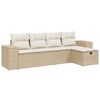 vidaXL Soffgrupp f&ouml;r tr&auml;dg&aring;rden med dynor 5 delar beige konstrotting