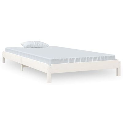 vidaXL Stapelbar säng vit 80x200 cm massivt furuträ