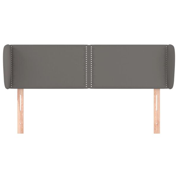 vidaXL S&auml;nggavel med kanter gr&aring; 147x23x78/88 cm konstl&auml;der