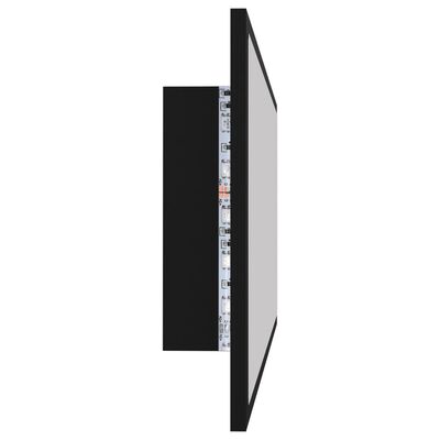 vidaXL Badrumsspegel med LED svart 100x8,5x37 cm akryl