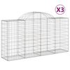 vidaXL Gabioner b&aring;gformade 3 st 200x50x100/120 cm galvaniserat j&auml;rn