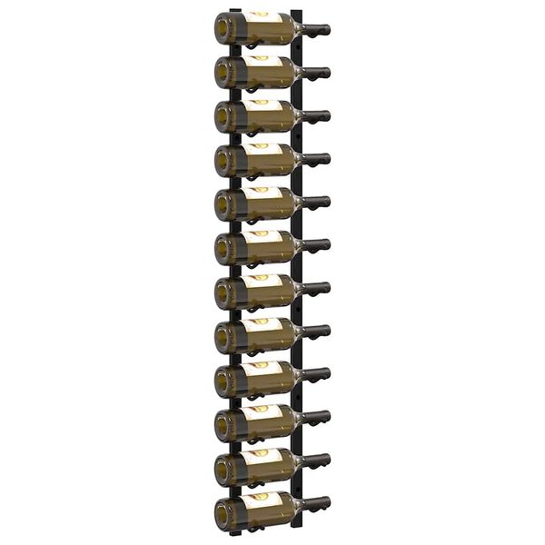 vidaXL V&auml;ggmonterat vinst&auml;ll f&ouml;r 12 flaskor 2 st svart j&auml;rn