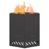 vidaXL R&ouml;kl&ouml;s eldstad Svart 48 x 48 x 51 cm St&aring;l