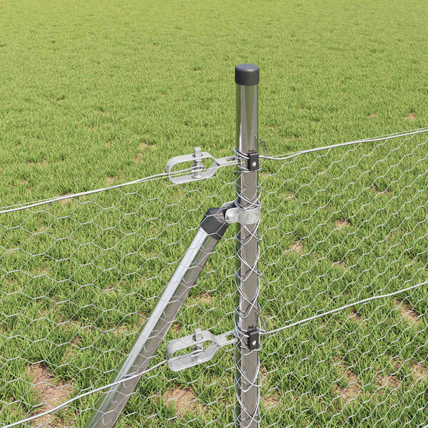 vidaXL St&auml;ngselstolpe Silver 100 x 0,6 m (25 mm n&auml;t) St&aring;l