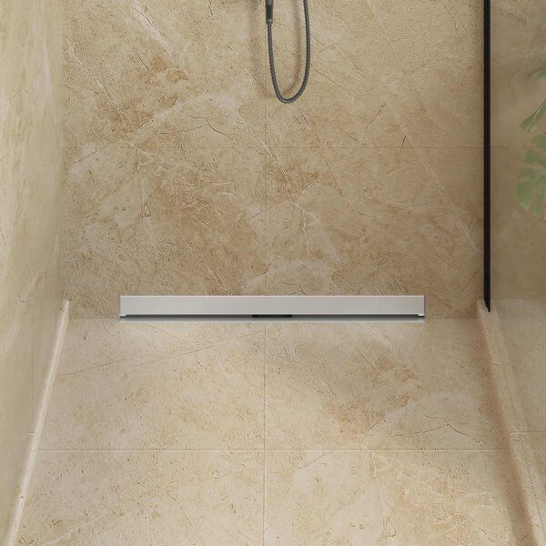 vidaXL V&auml;ggmonterat duschavlopp Silver 80 cm Rostfritt St&aring;l 304