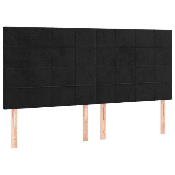 vidaXL S&auml;nggavel svart 200x5x118/128 cm sammet