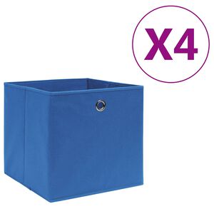 vidaXL F&ouml;rvaringsl&aring;dor 4 st non-woven tyg 28x28x28 cm bl&aring;